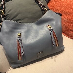 Dooney & Bourke Florentine steel blue cooper hobo.. RARE